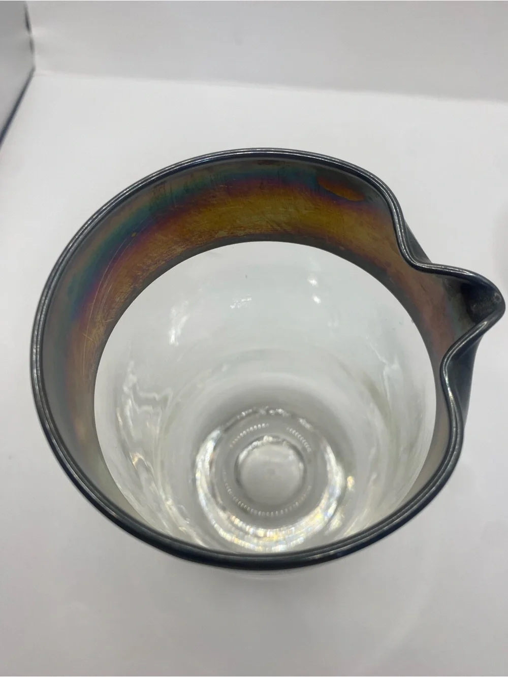 Vintage Dorothy Thorpe Silver Crystal Cocktail Pitcher & Roly Poly Glass